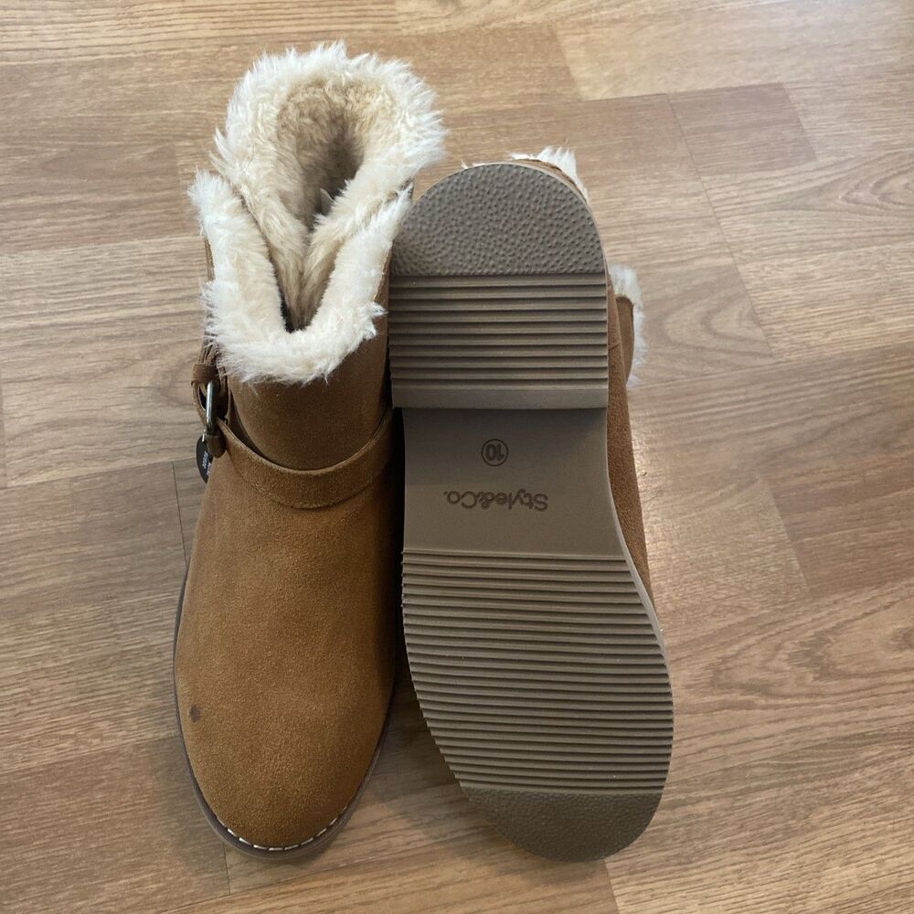 Style & Co Korri Pull-On Buckled Cold Weather Booties Chestnut Size 10M NIB - Picture 8 of 11